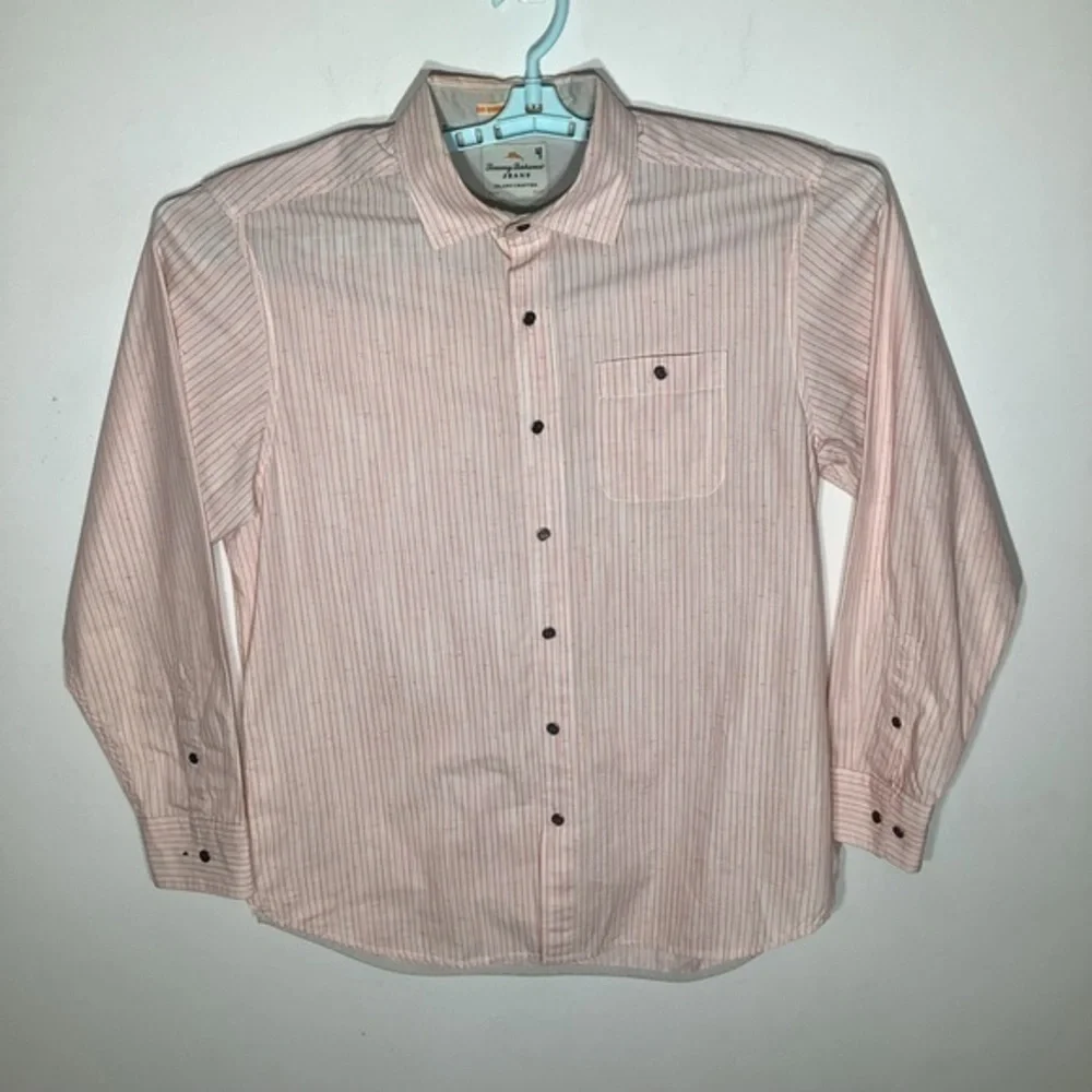 Tommy Bahama Jeans Island Crafted Mens LS Button Up Shirt Orange Size M. - Picture 2 of 5
